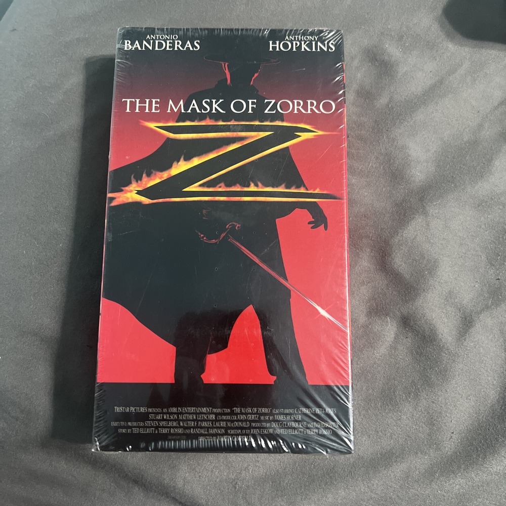 The Mask of Zorro (1998, VHS)‎ Anthony Hopkins Antonio Banderas Vintage Sealed